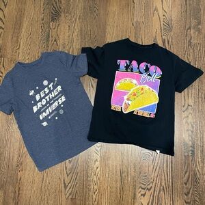Two Short Sleeve Tshirts. Boys Youth XL/Adult Extra Small.Taco Bell/Best Bro